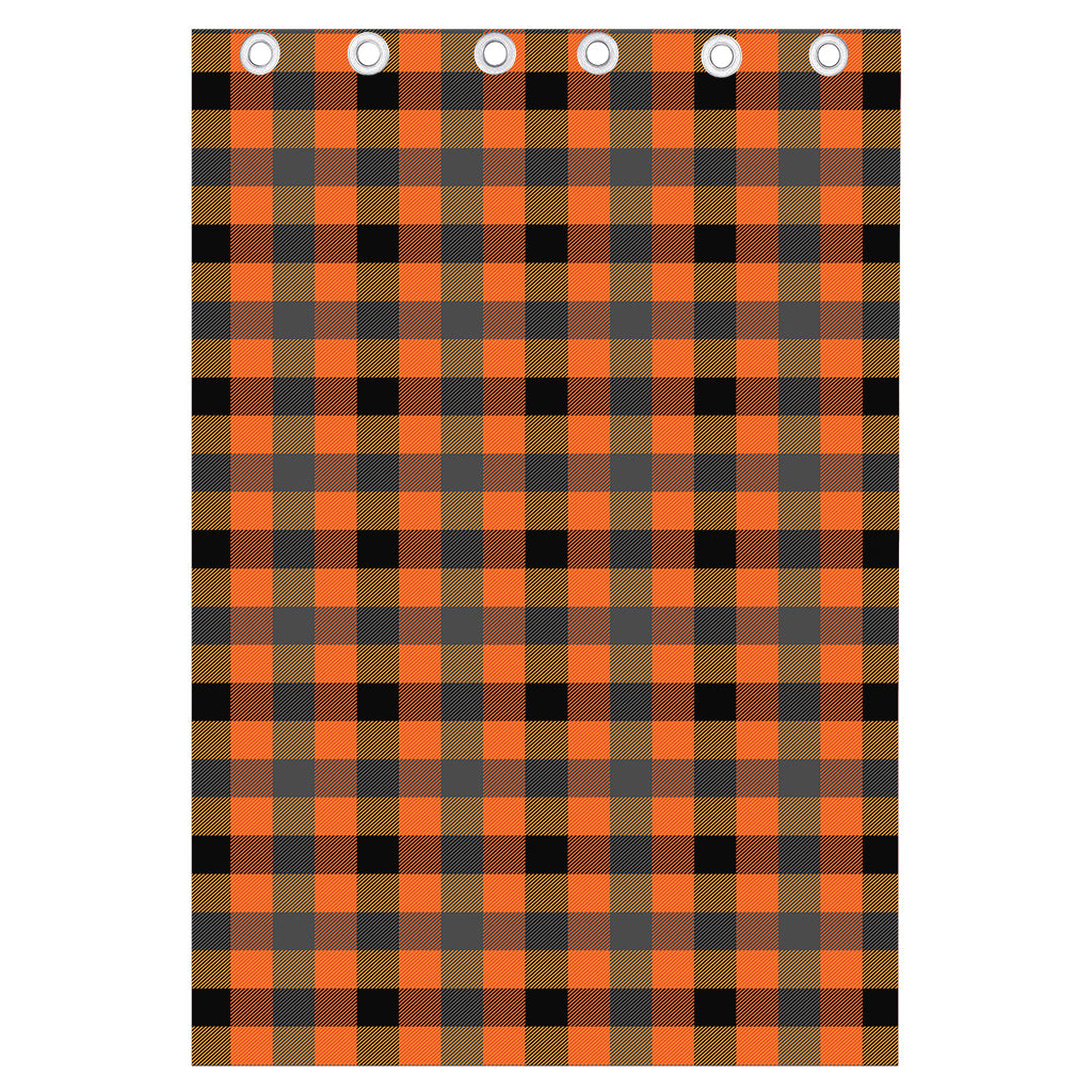 Halloween Orange Buffalo Check Print Curtain