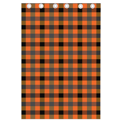 Halloween Orange Buffalo Check Print Curtain