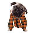 Halloween Orange Buffalo Check Print Dog Zip Up Hoodie