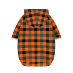 Halloween Orange Buffalo Check Print Dog Zip Up Hoodie