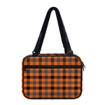 Halloween Orange Buffalo Check Print Double Strap Bible Bag