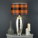 Halloween Orange Buffalo Check Print Drum Lamp Shade