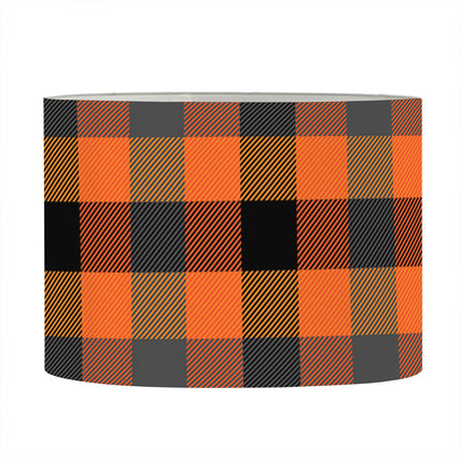 Halloween Orange Buffalo Check Print Drum Lamp Shade