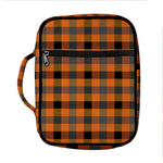 Halloween Orange Buffalo Check Print Front Pocket Bible Bag