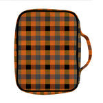 Halloween Orange Buffalo Check Print Front Pocket Bible Bag