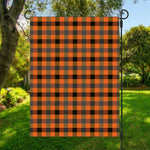 Halloween Orange Buffalo Check Print Garden Flag