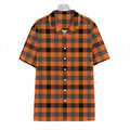 Halloween Orange Buffalo Check Print Hawaiian Shirt