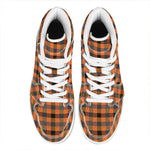 Halloween Orange Buffalo Check Print High Top Leather Sneakers