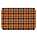 Halloween Orange Buffalo Check Print Indoor Door Mat