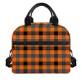 Halloween Orange Buffalo Check Print Insulated Lunch Bag