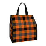 Halloween Orange Buffalo Check Print Insulated Lunch Tote