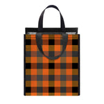 Halloween Orange Buffalo Check Print Insulated Lunch Tote