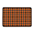 Halloween Orange Buffalo Check Print Kitchen Mat