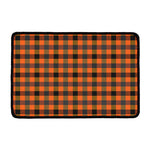 Halloween Orange Buffalo Check Print Kitchen Mat