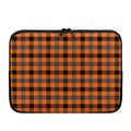 Halloween Orange Buffalo Check Print Laptop Sleeve
