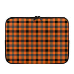 Halloween Orange Buffalo Check Print Laptop Sleeve