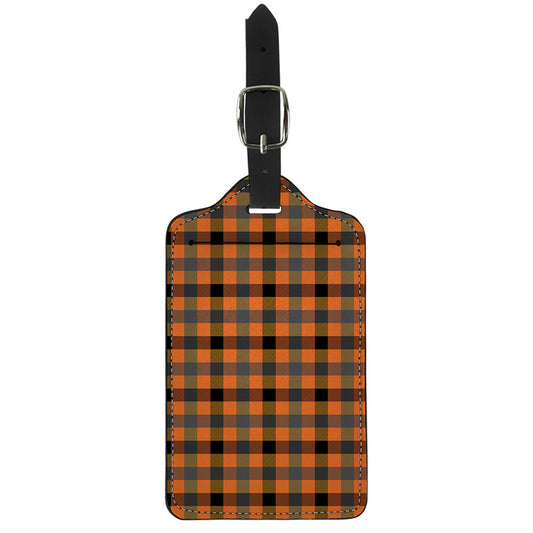 Halloween Orange Buffalo Check Print Luggage Tag