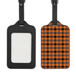 Halloween Orange Buffalo Check Print Luggage Tag