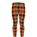 Halloween Orange Buffalo Check Print Men's Leggings