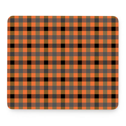 Halloween Orange Buffalo Check Print Mouse Pad