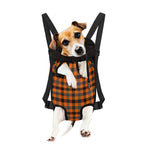 Halloween Orange Buffalo Check Print Pet Carrier Backpack