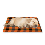 Halloween Orange Buffalo Check Print Pet Cooling Mat Cover
