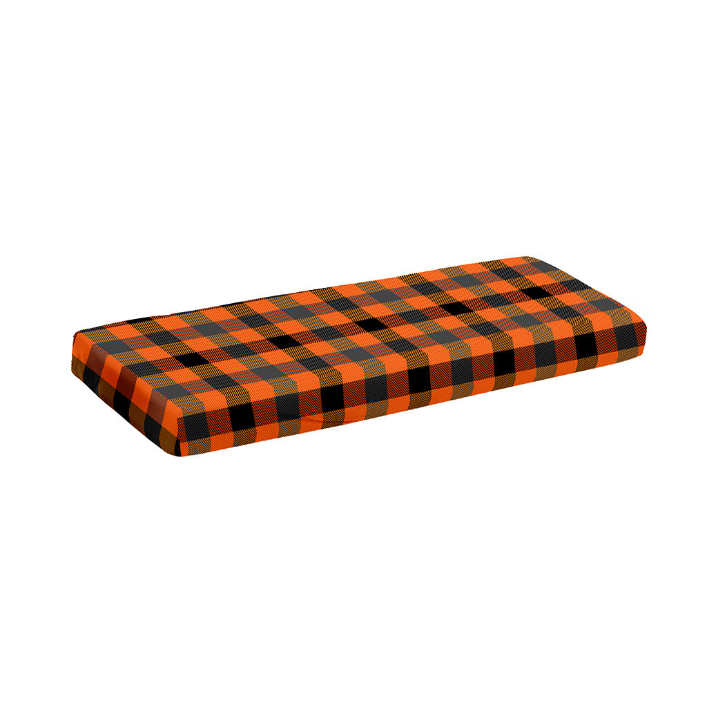 Halloween Orange Buffalo Check Print Piano Keyboard Cover