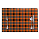 Halloween Orange Buffalo Check Print Placemat