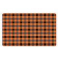 Halloween Orange Buffalo Check Print Polyester Doormat