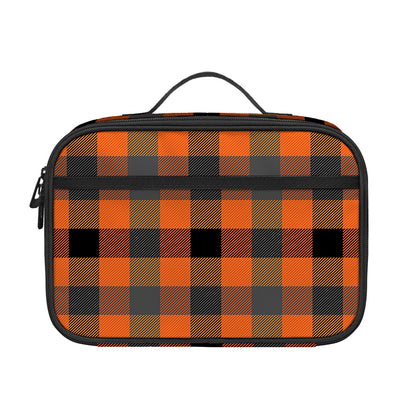 Halloween Orange Buffalo Check Print Portable Lunch Bag