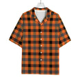 Halloween Orange Buffalo Check Print Rayon Hawaiian Shirt