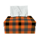 Halloween Orange Buffalo Check Print Rectangle Tissue Box Cover