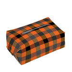 Halloween Orange Buffalo Check Print Rectangle Tissue Box Cover