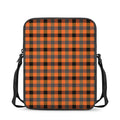 Halloween Orange Buffalo Check Print Rectangular Crossbody Bag