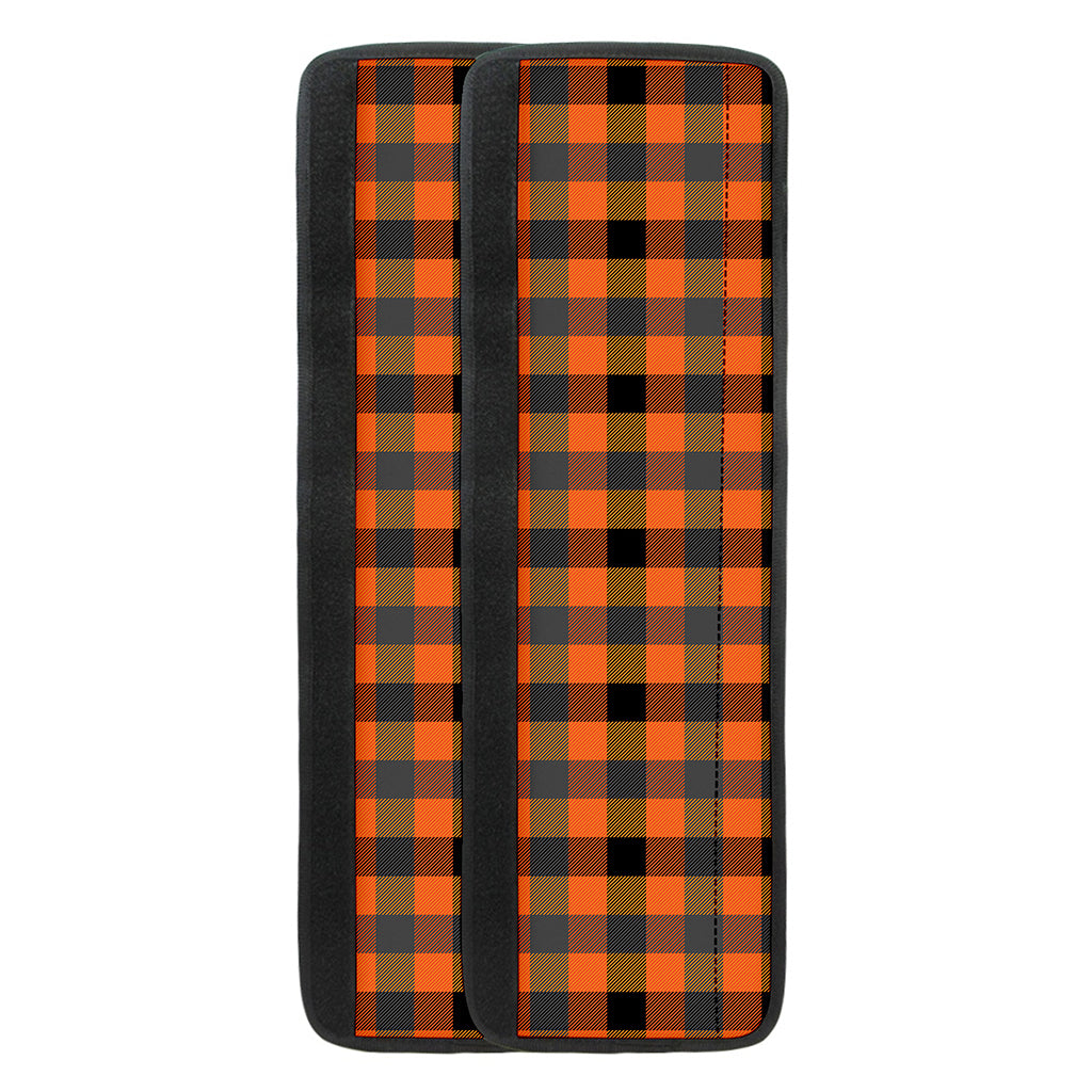Halloween Orange Buffalo Check Print Refrigerator Handle Covers