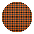 Halloween Orange Buffalo Check Print Round Blanket