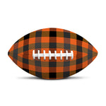 Halloween Orange Buffalo Check Print Rugby Ball