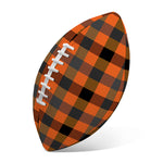Halloween Orange Buffalo Check Print Rugby Ball
