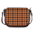 Halloween Orange Buffalo Check Print Saddle Bag