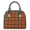 Halloween Orange Buffalo Check Print Shoulder Handbag