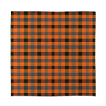 Halloween Orange Buffalo Check Print Silk Bandana