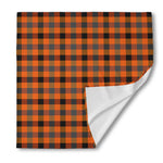 Halloween Orange Buffalo Check Print Silk Bandana