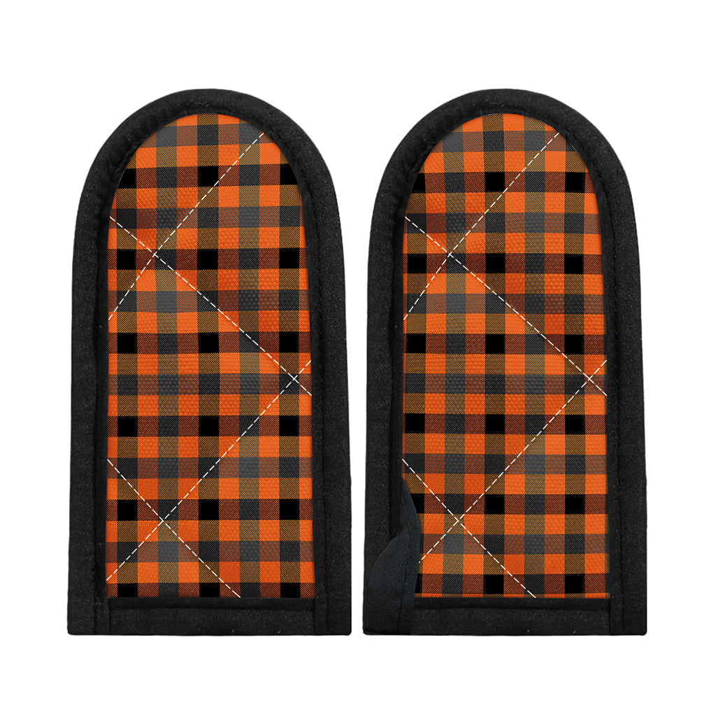 Halloween Orange Buffalo Check Print Skillet Handle Cover