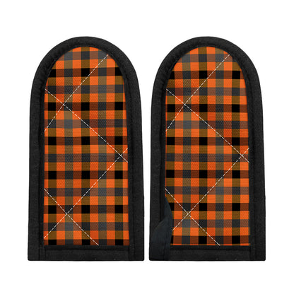 Halloween Orange Buffalo Check Print Skillet Handle Cover