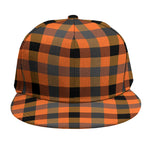 Halloween Orange Buffalo Check Print Snapback Cap