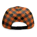 Halloween Orange Buffalo Check Print Snapback Cap