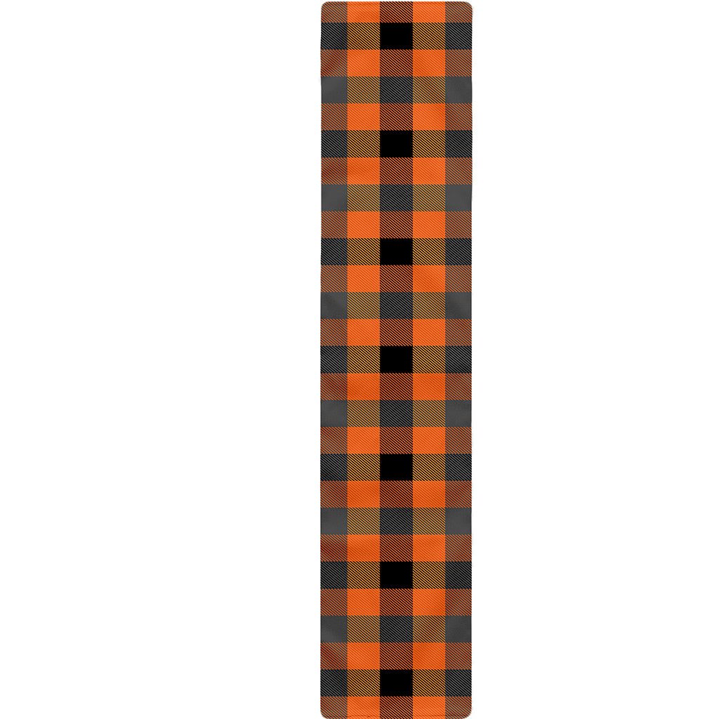 Halloween Orange Buffalo Check Print Table Runner