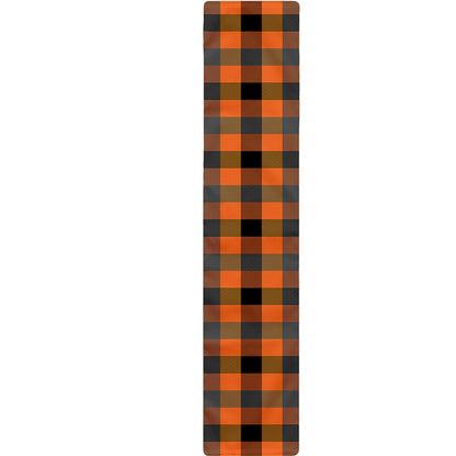 Halloween Orange Buffalo Check Print Table Runner