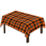 Halloween Orange Buffalo Check Print Tablecloth