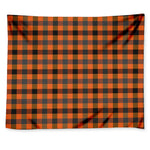 Halloween Orange Buffalo Check Print Tapestry